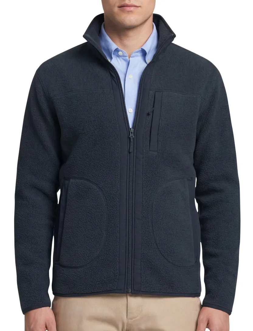 Tenson fleece vest effen donkerblauw