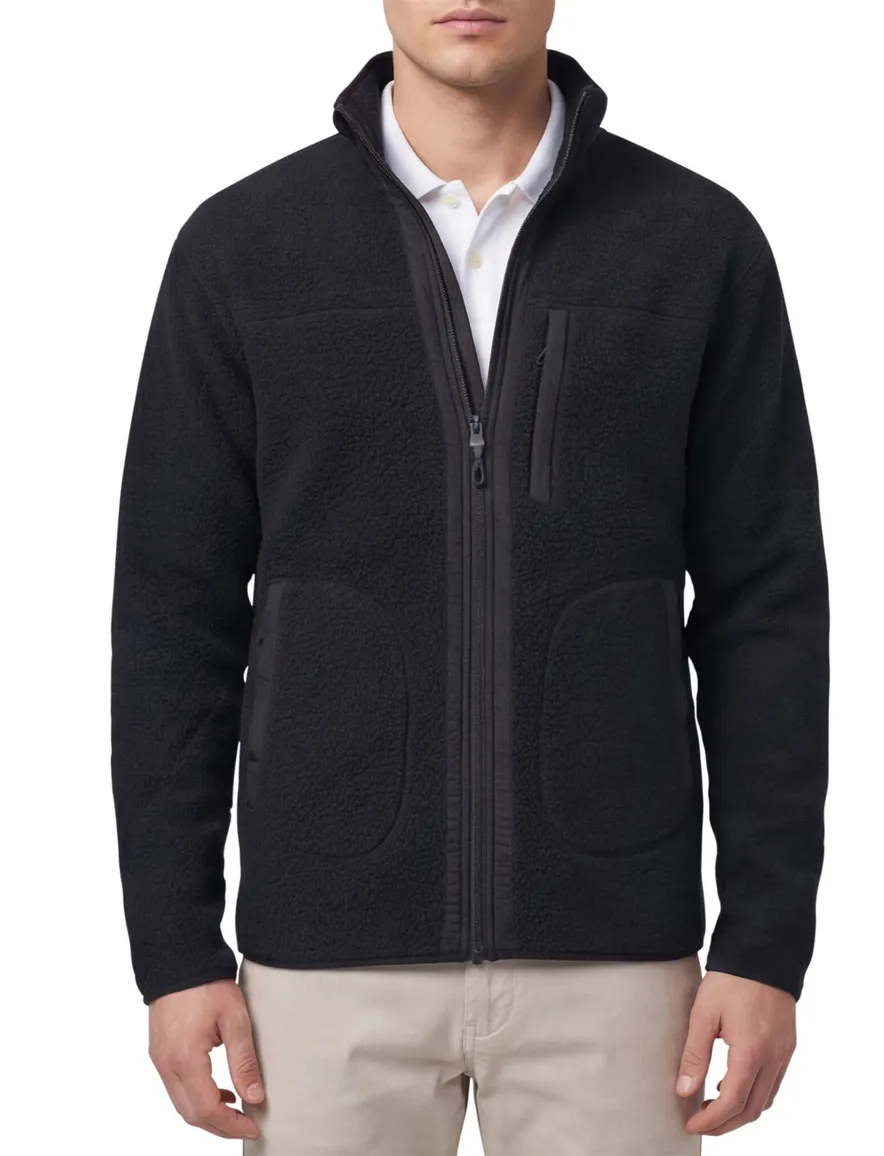 vest Tenson fleece Yoke zwart met borstzak