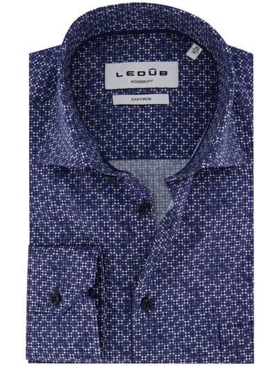 Ledub Ledub overhemd blauw Modern Fit