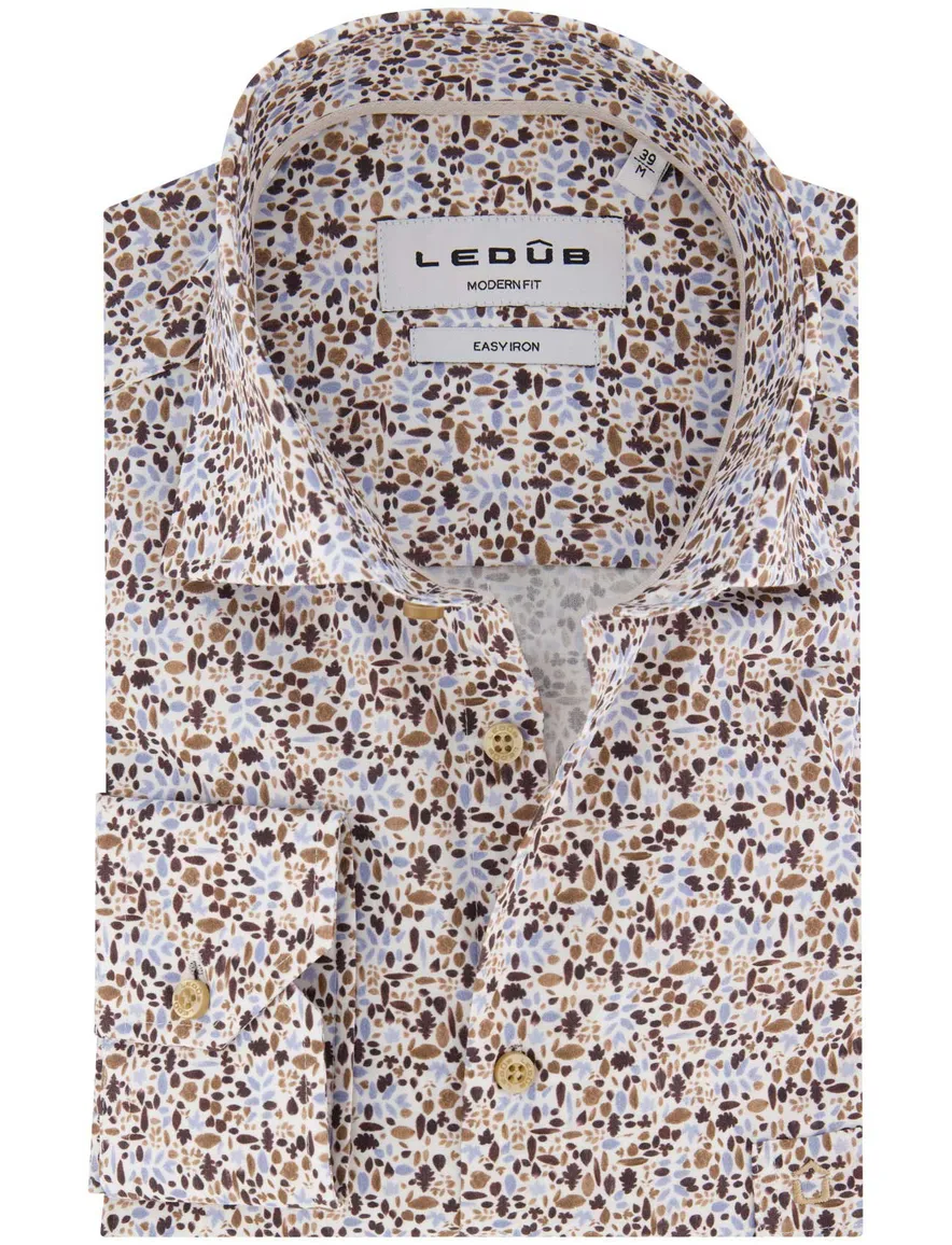 Ledub overhemd bruin print