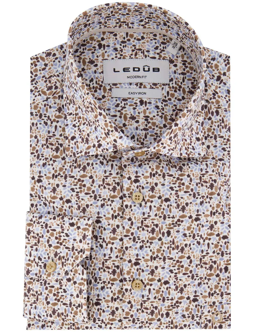 Ledub overhemd bruin print