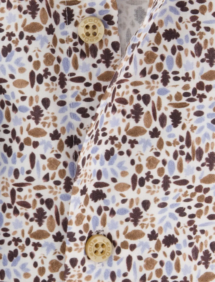 Ledub overhemd bruin print