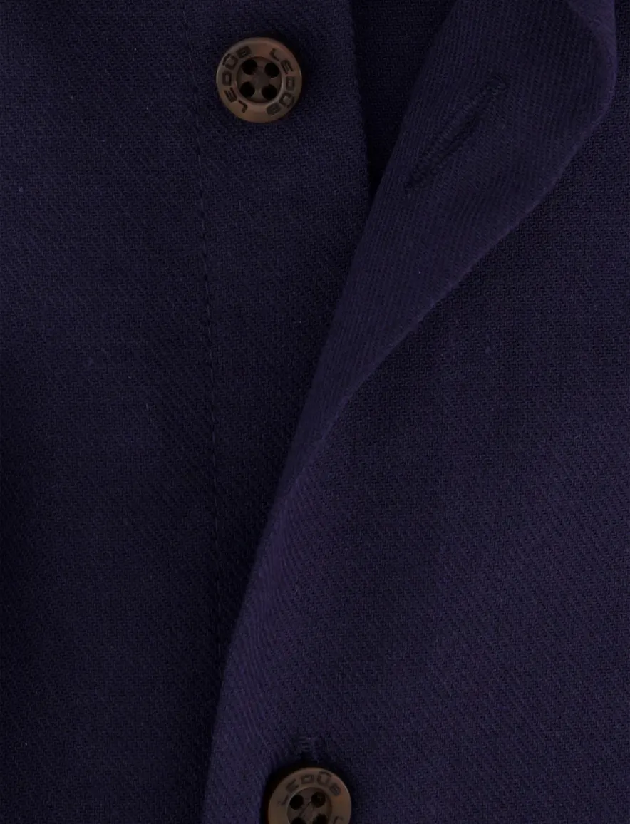 Ledub overhemd donkerblauw effen