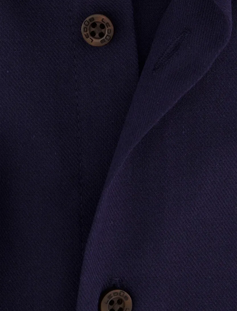 Ledub zakelijk overhemd donkerblauw effen Modern Fit