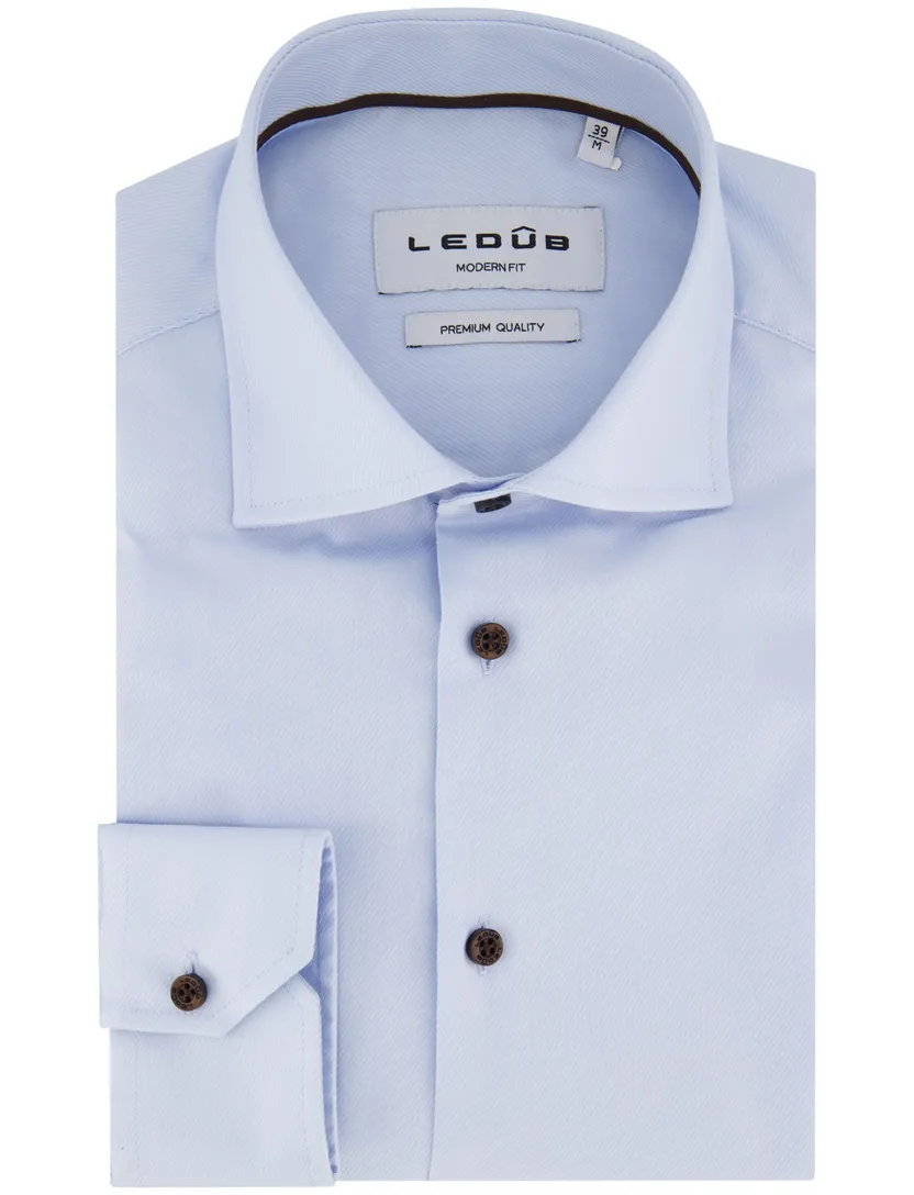 Ledub overhemd lichtblauw Modern Fit katoen