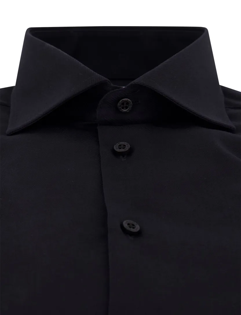 Ledub business overhemd zwart Modern Fit