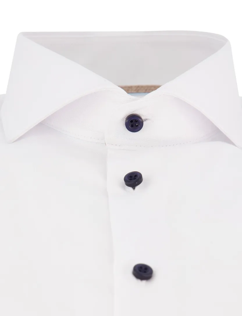 overhemd John Miller Tailored Fit effen wit katoen
