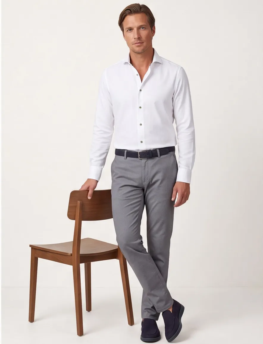John Miller overhemd wit Tailored Fit