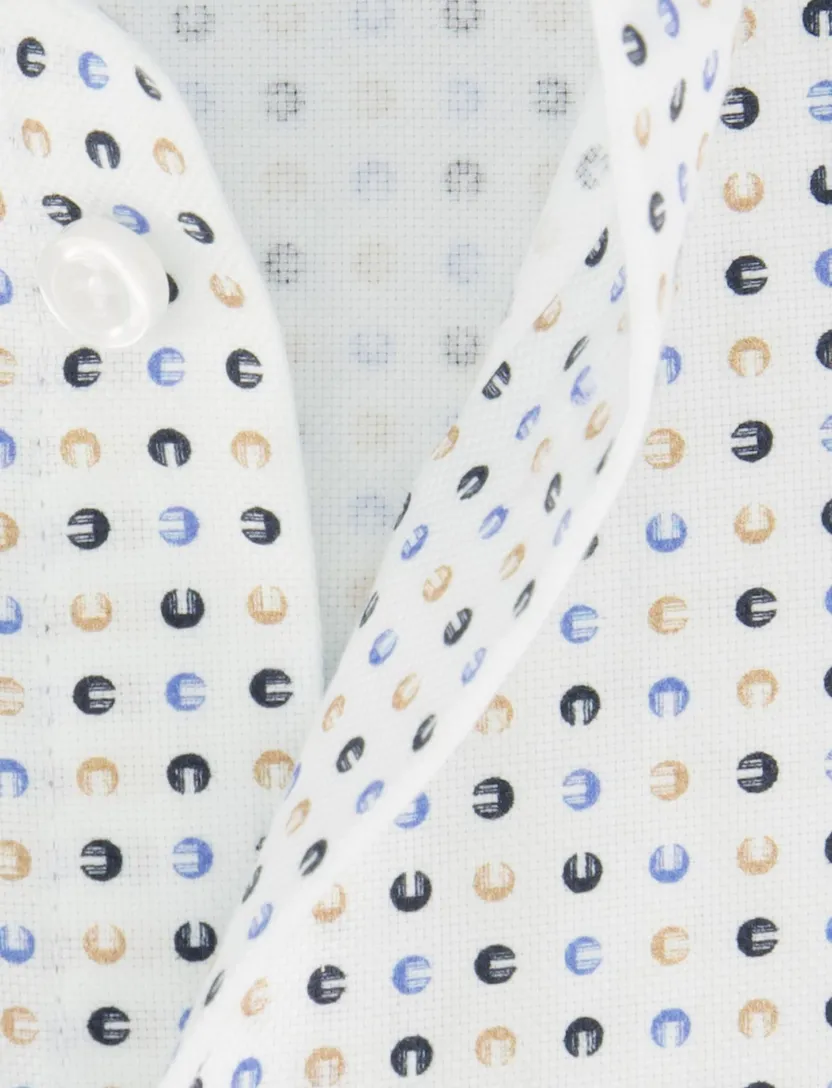 Overhemd John Miller Tailored Fit mouwlengte 7 geprint
