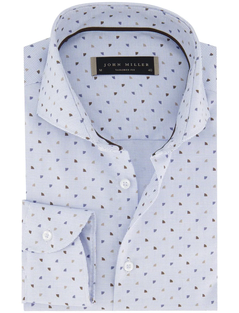 John Miller overhemd lichtblauw Tailored Fit 100% katoen