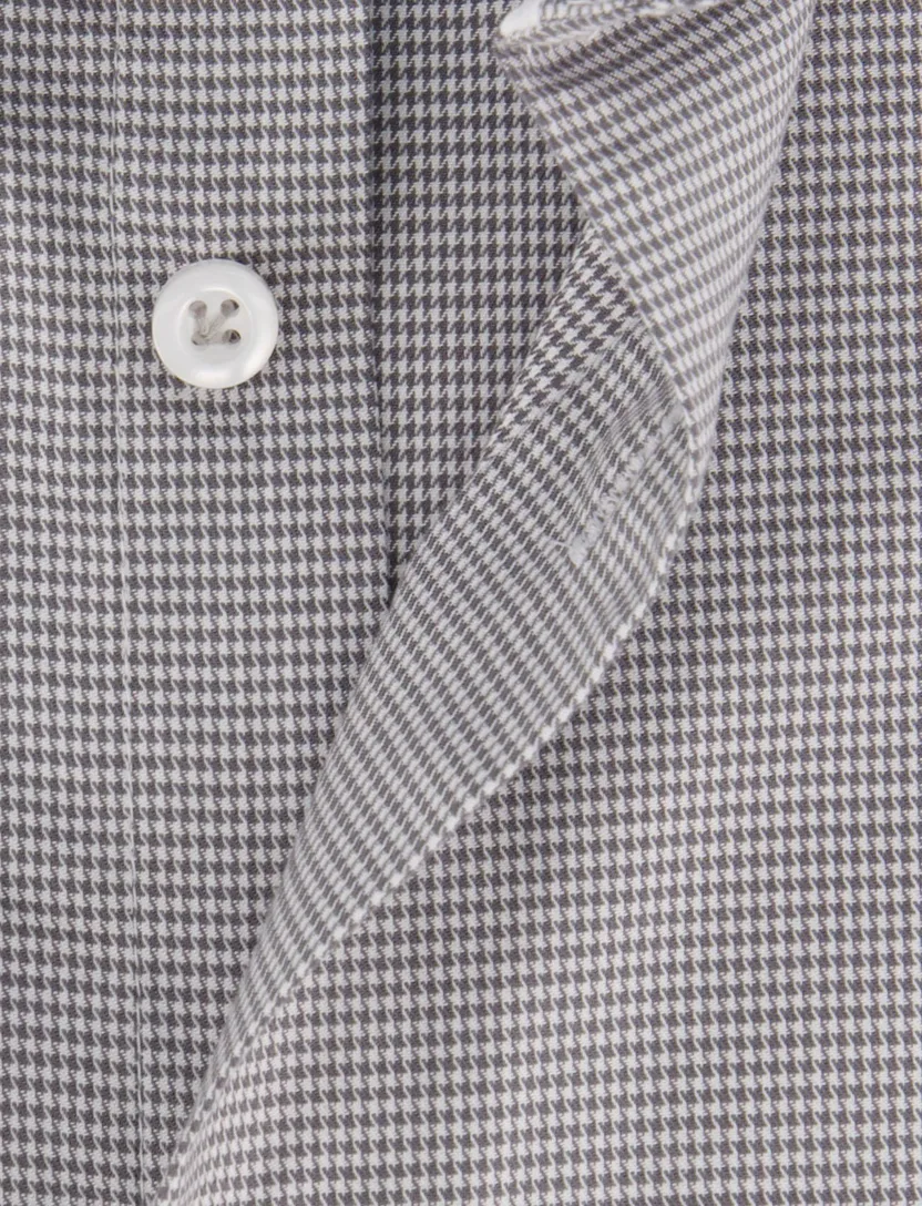 John Miller overhemd grijs Tailored Fit cutaway boord