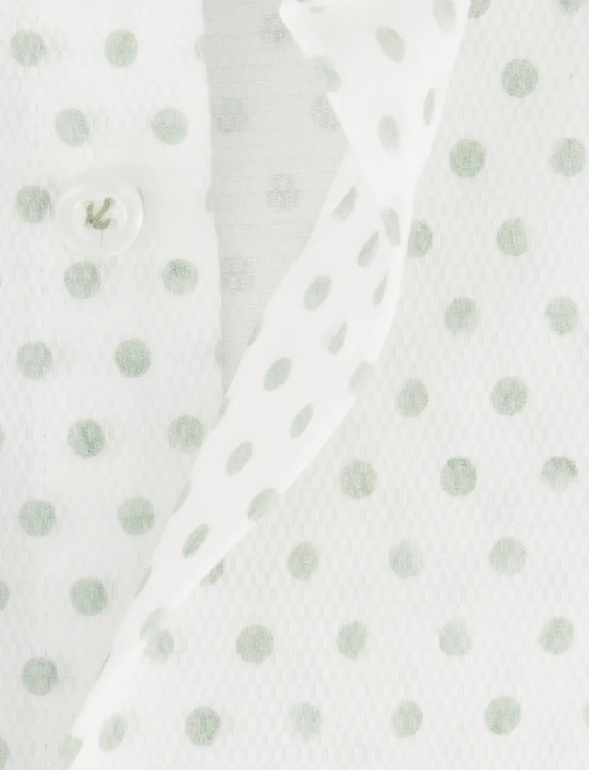 overhemd John Miller Tailored Fit groen wit gestipt ml 5