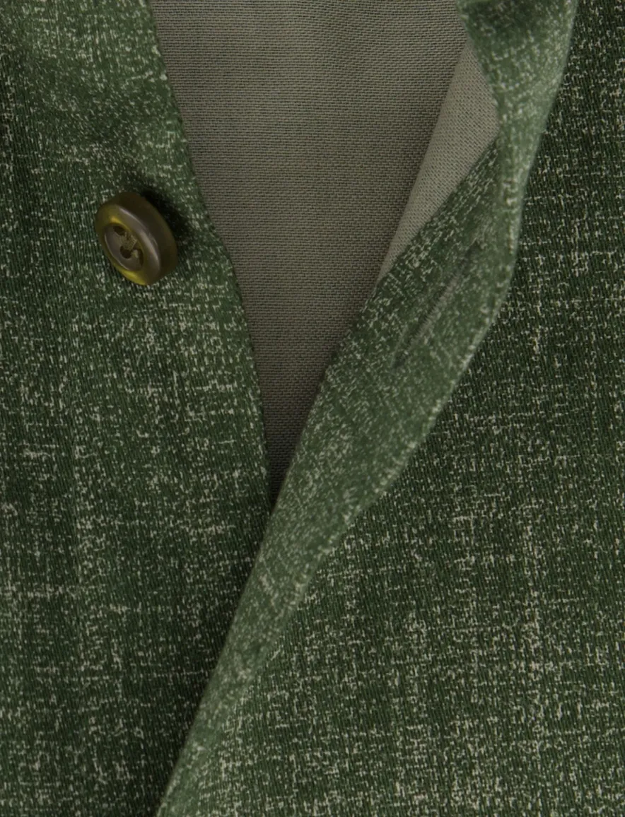 John Miller overhemd Tailored Fit mouwlengte 7 groen
