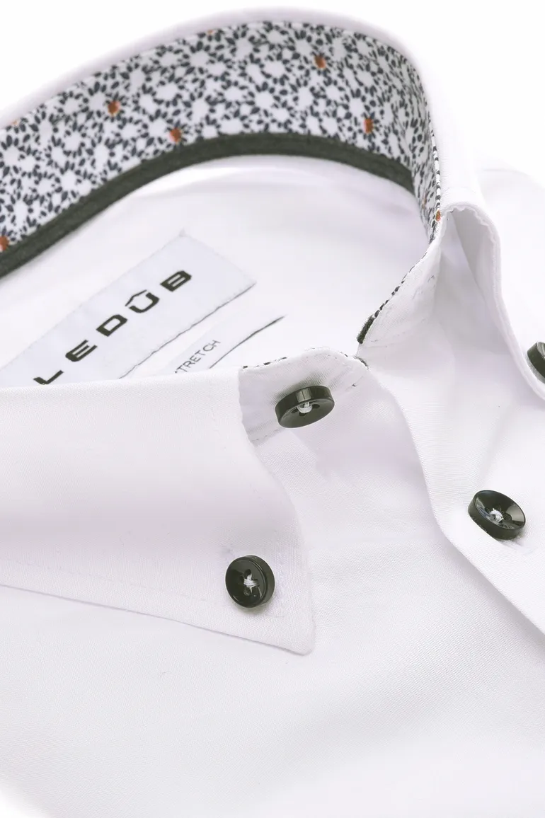 Ledub overhemd wit effen button down