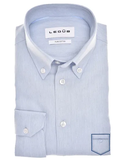 Ledub overhemd Ledub lichtblauw button down normale fit
