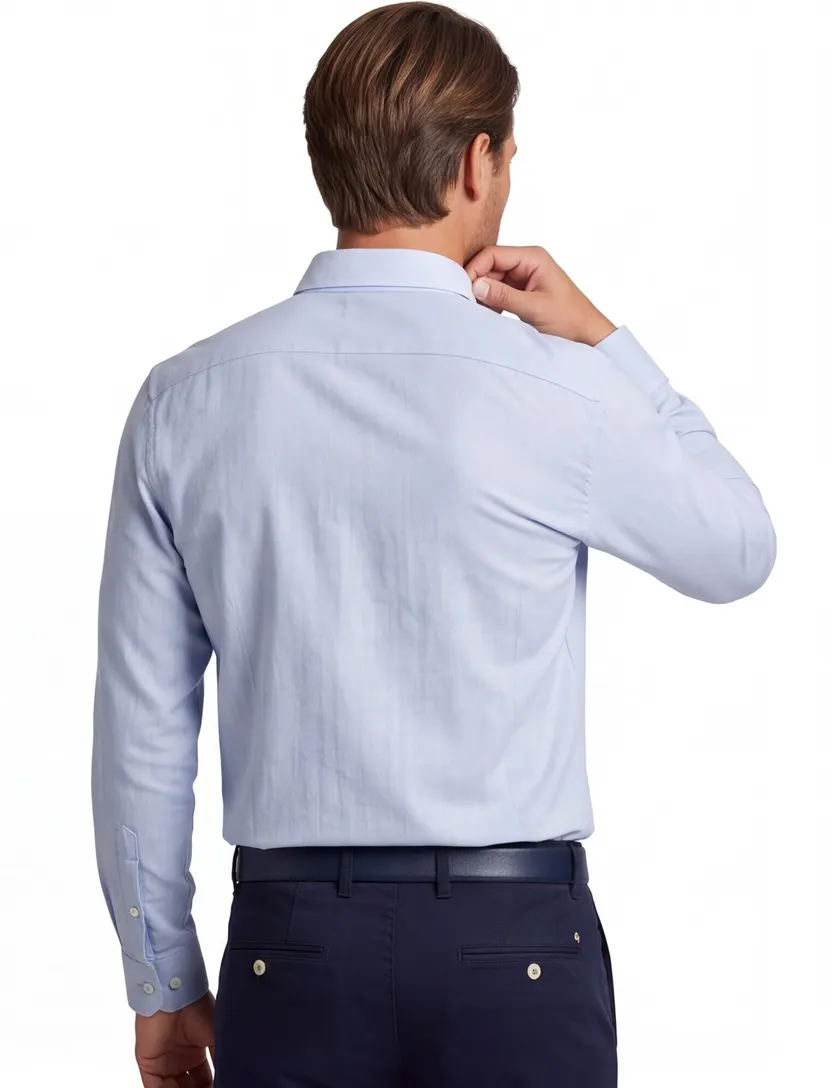 overhemd Ledub lichtblauw button down normale fit