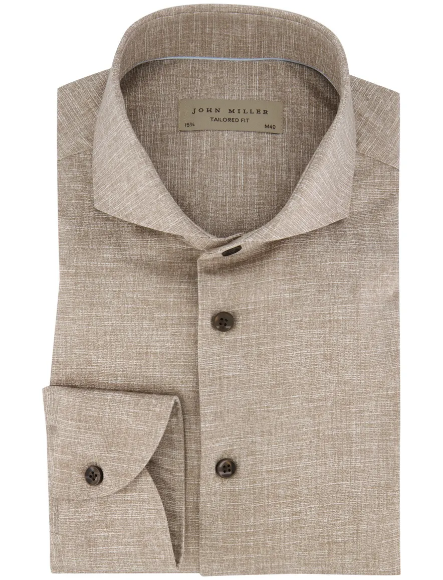 business overhemd bruin John Miller tailored fit