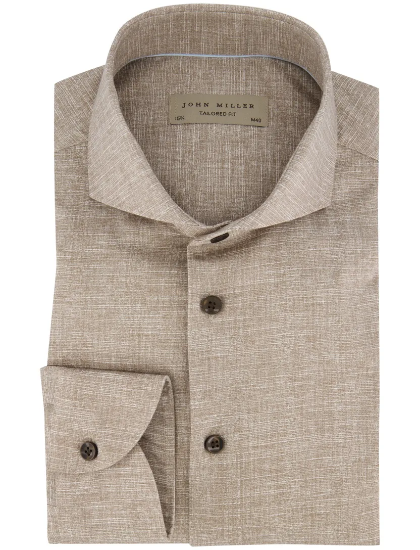 business overhemd John Miller bruin tailored fit