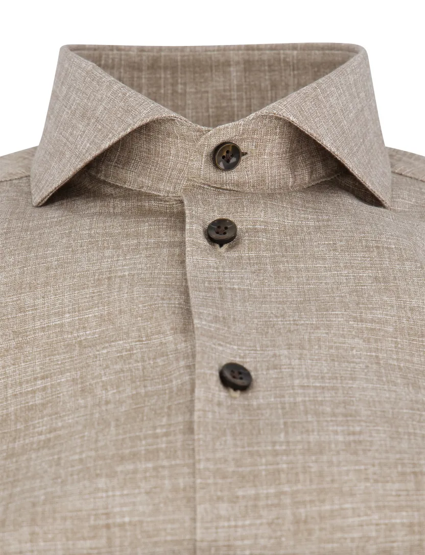 business overhemd John Miller bruin tailored fit