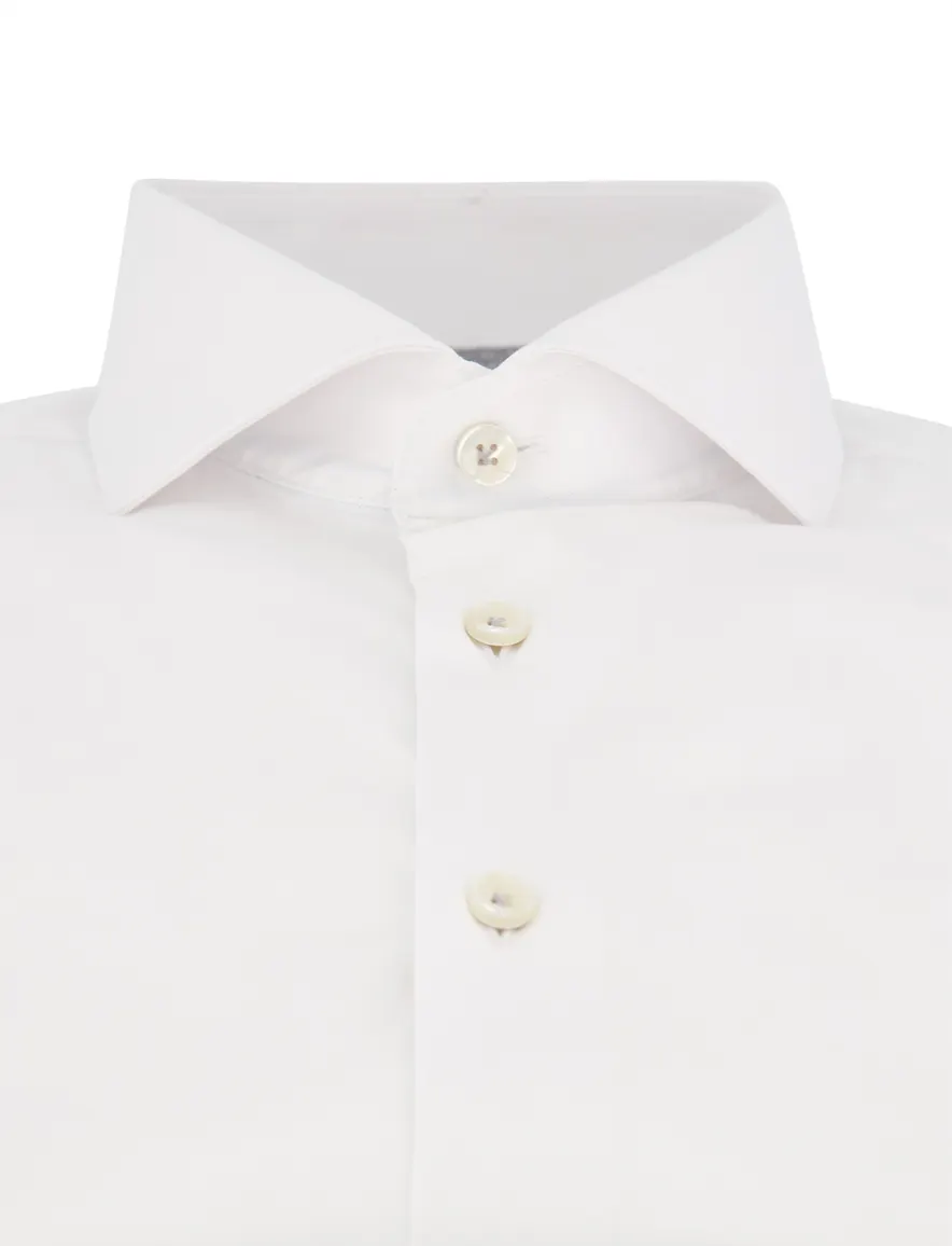John Miller tailored fit spierwit overhemd wide spread
