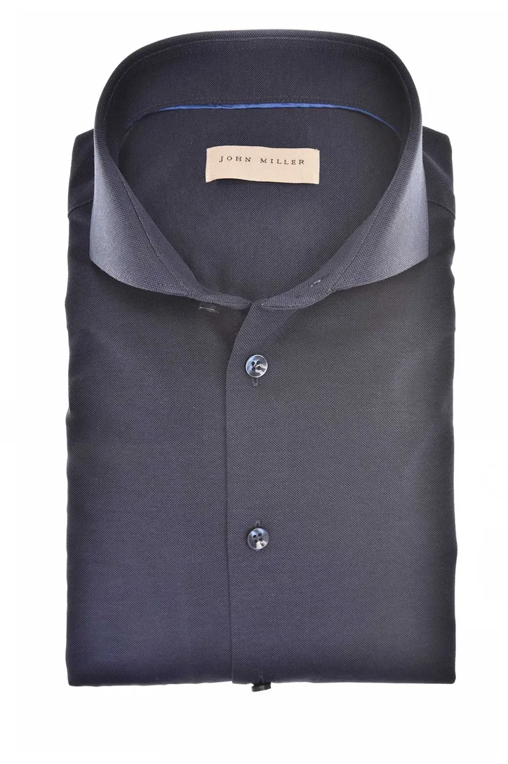 overhemd John Miller effen donkerblauw mouwlengte 7