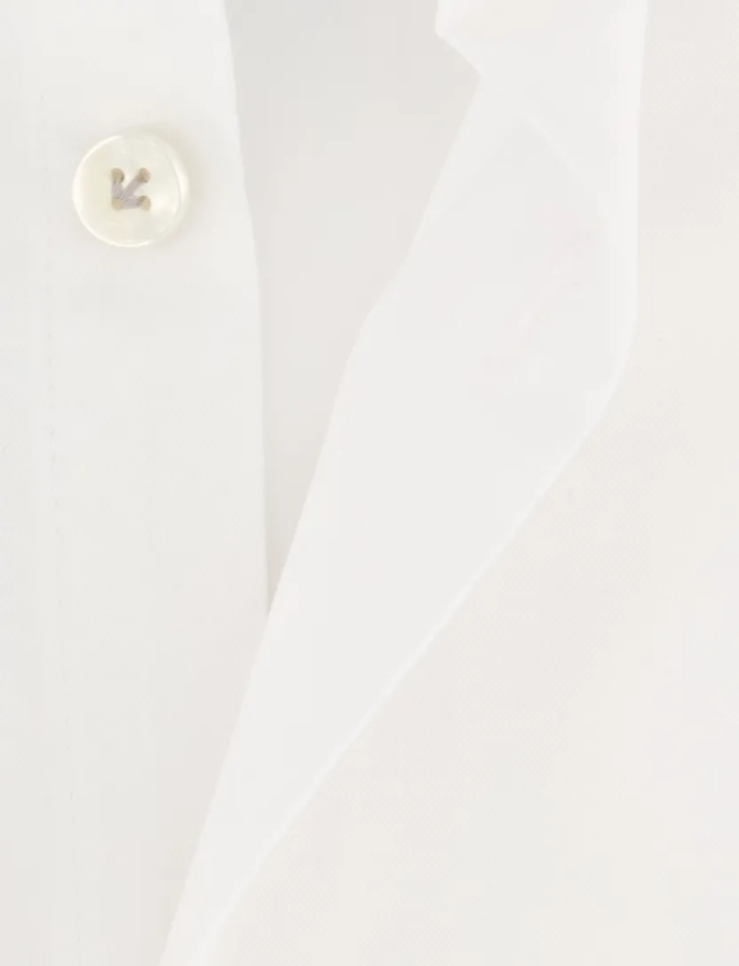 overhemd John Miller Tailored Fit mouwlengte 7 wit effen
