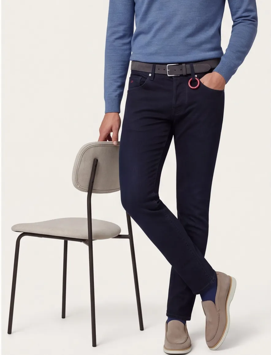 Tramarossa Leonardo spiijkerbroek donkerblauw
