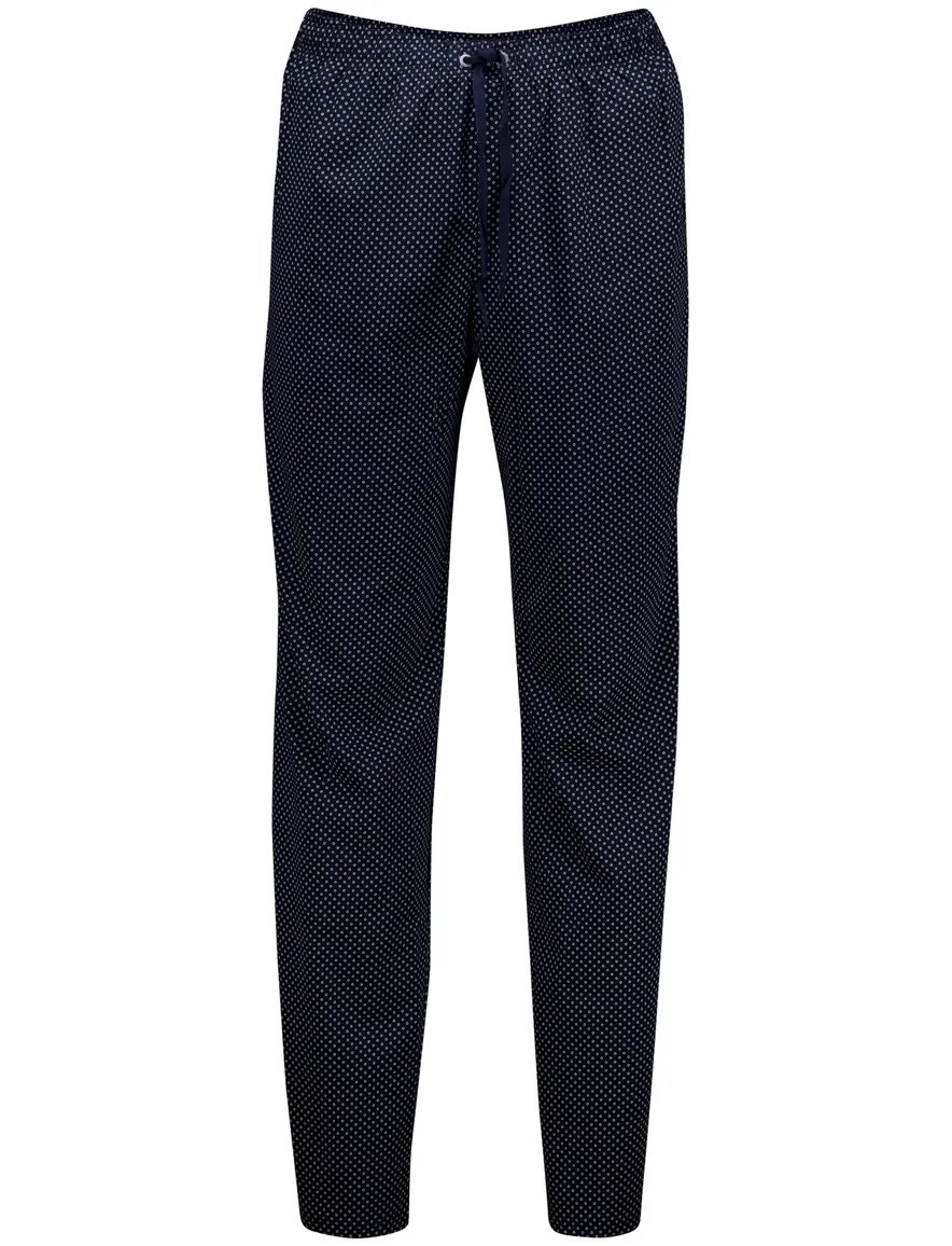 Schiesser Pyjama set donkerblauw effen normale fit