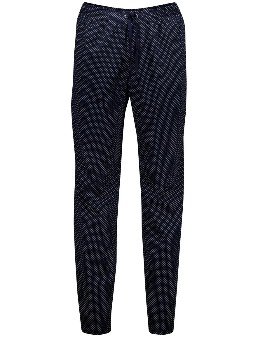 Schiesser Pyjama set donkerblauw effen normale fit