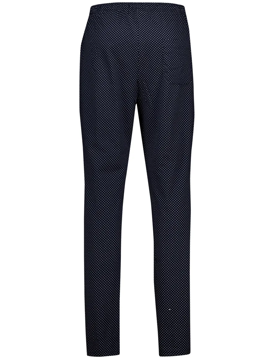 Schiesser Pyjama set donkerblauw effen normale fit