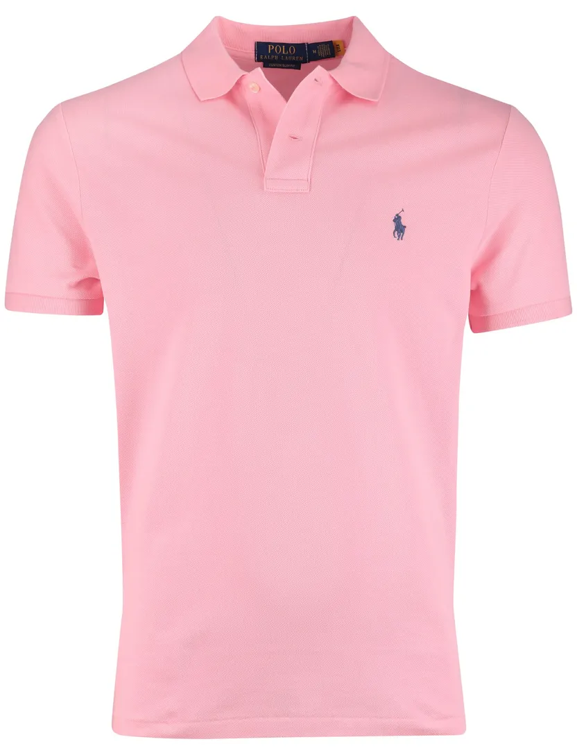Polo Ralph Lauren polo effen roze normale fit katoen