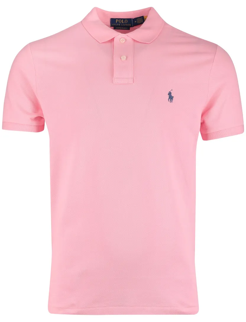 Polo Ralph Lauren polo effen roze normale fit katoen