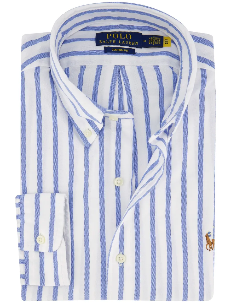 Polo Ralph Lauren overhemd blauw wit gestreept normale fit