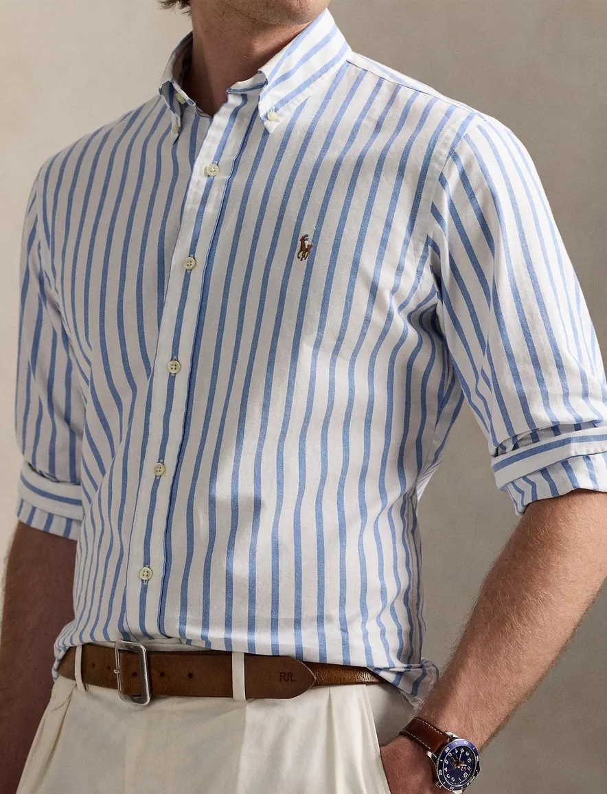 Polo Ralph Lauren overhemd blauw wit gestreept normale fit