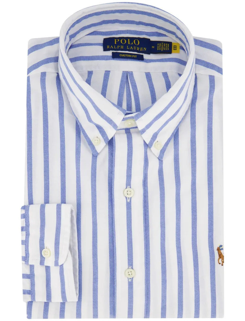 overhemd Polo Ralph Lauren blauw wit gestreept katoen