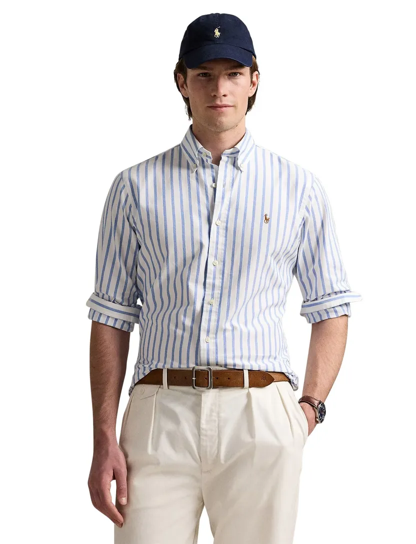 overhemd Polo Ralph Lauren blauw wit gestreept katoen