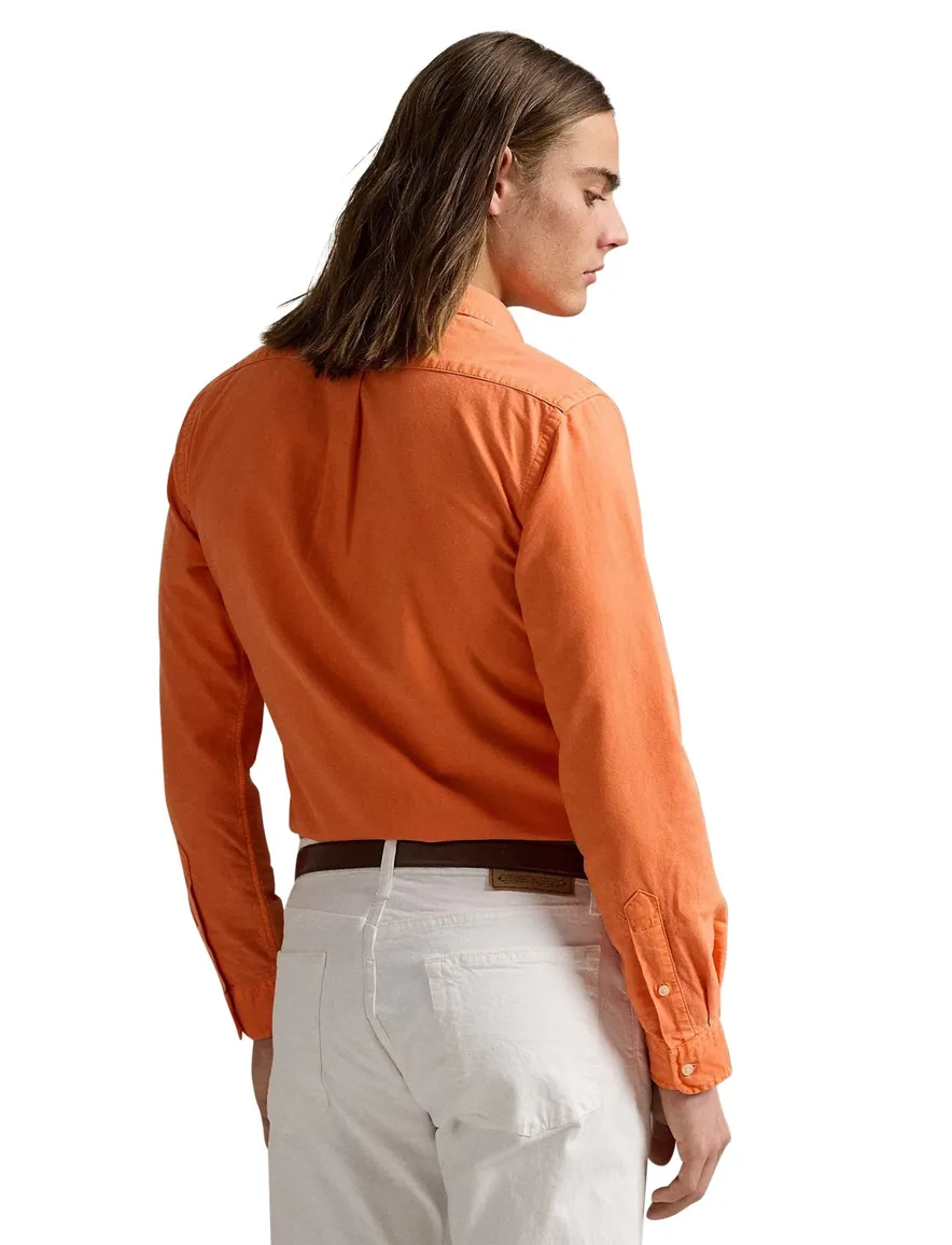 Polo Ralph Lauren overhemd oranje slim fit effen