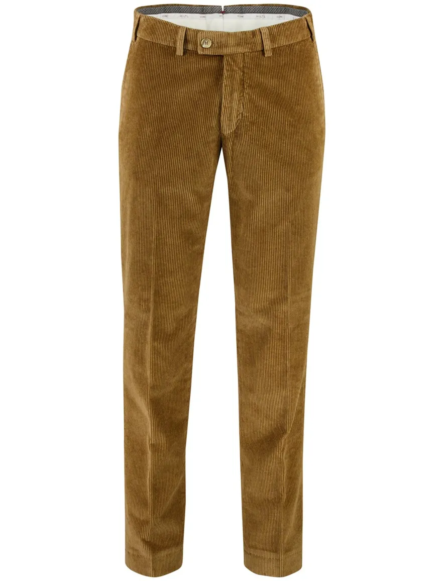 Hiltl pantalon bruin effen katoen normale fit