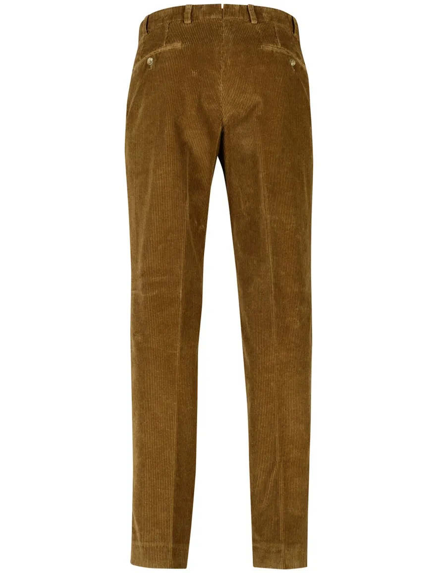 Hiltl pantalon bruin effen katoen normale fit