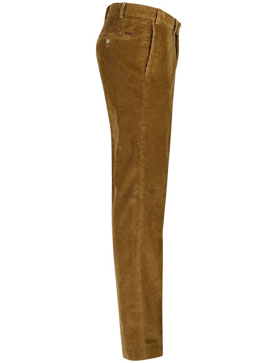Hiltl pantalon bruin effen katoen normale fit