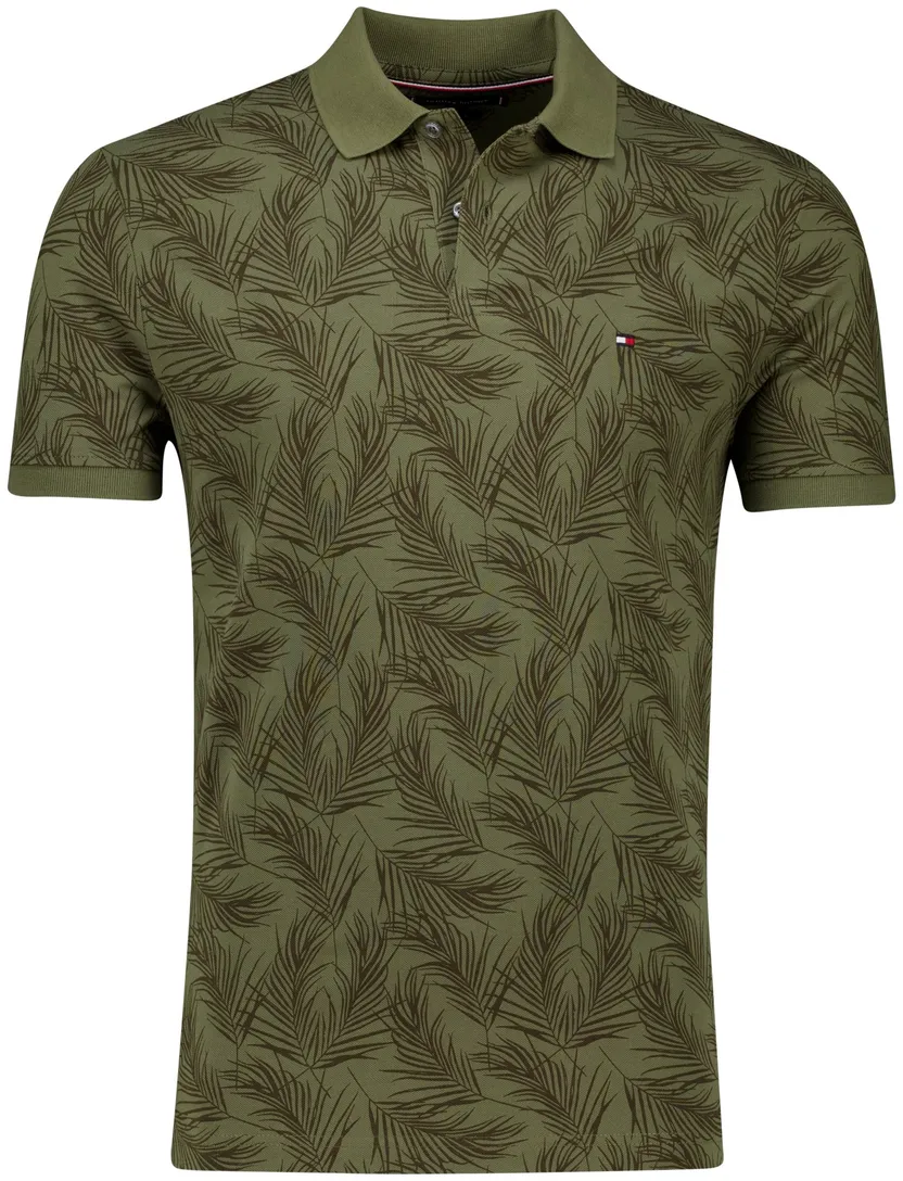Tommy Hilfiger polo groen geprint katoen normale fit