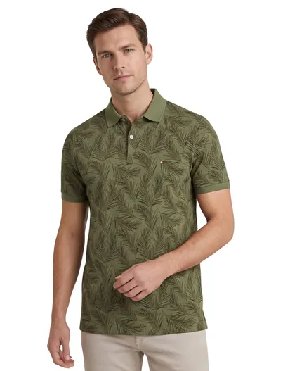Tommy Hilfiger Tommy Hilfiger polo groen geprint katoen normale fit