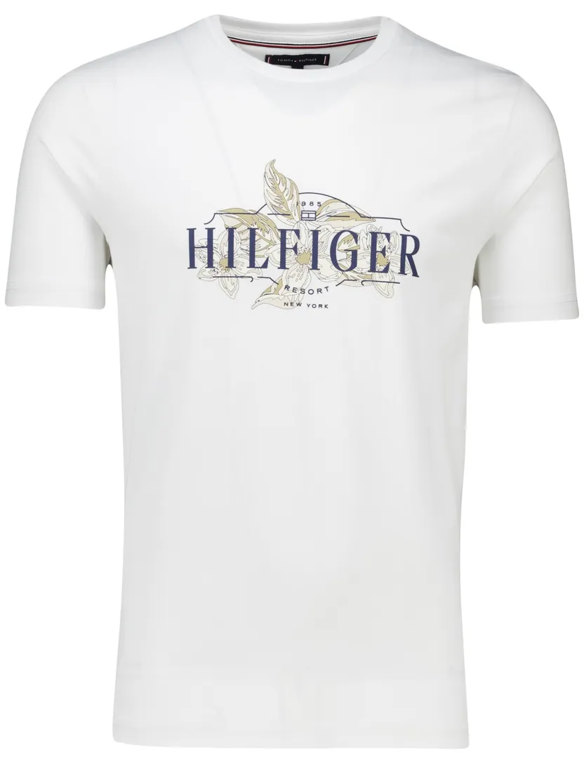 katoenen Tommy Hilfiger T-shirt wit opdruk normale fit
