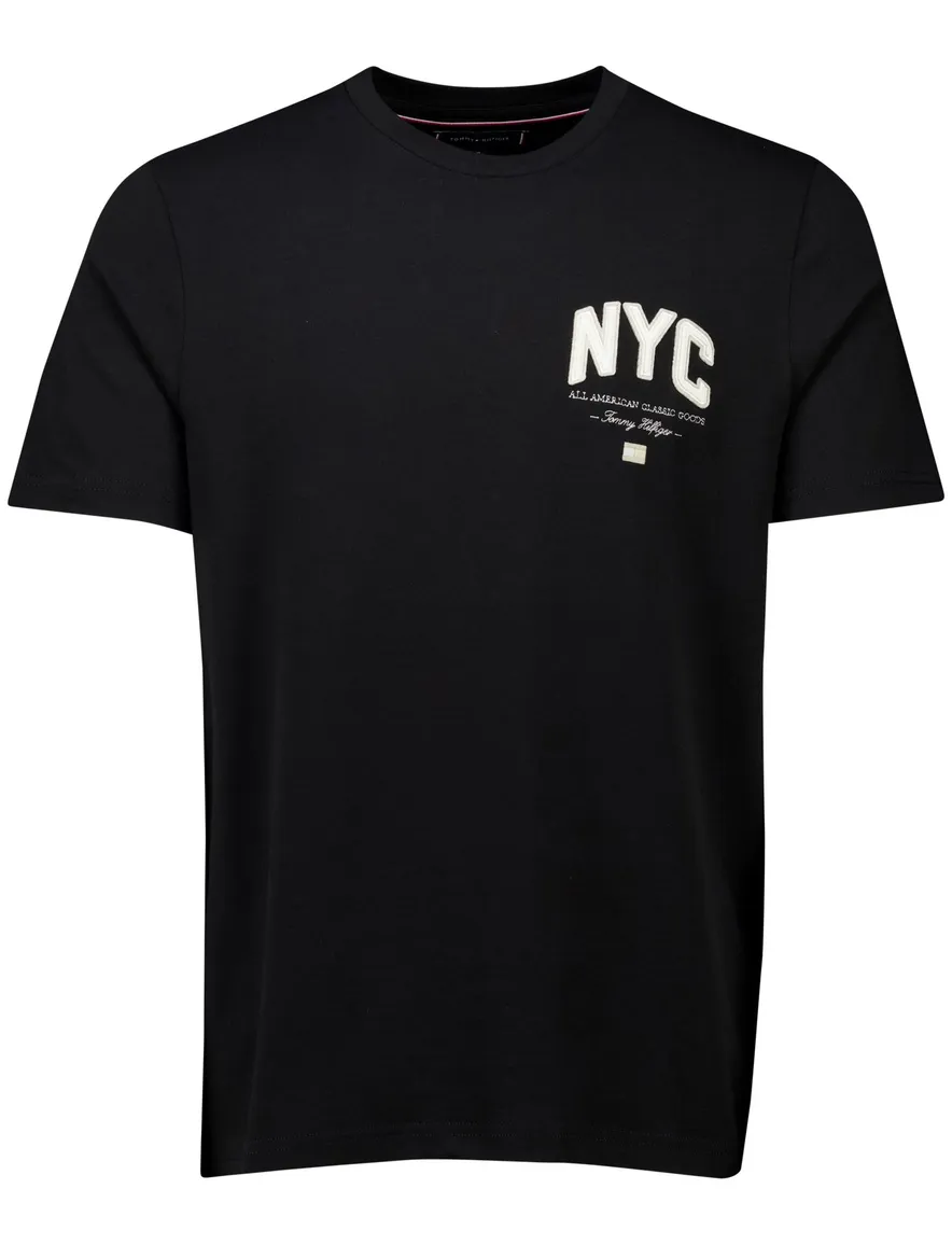 Tommy Hilfiger T-shirt zwart katoen regular fit