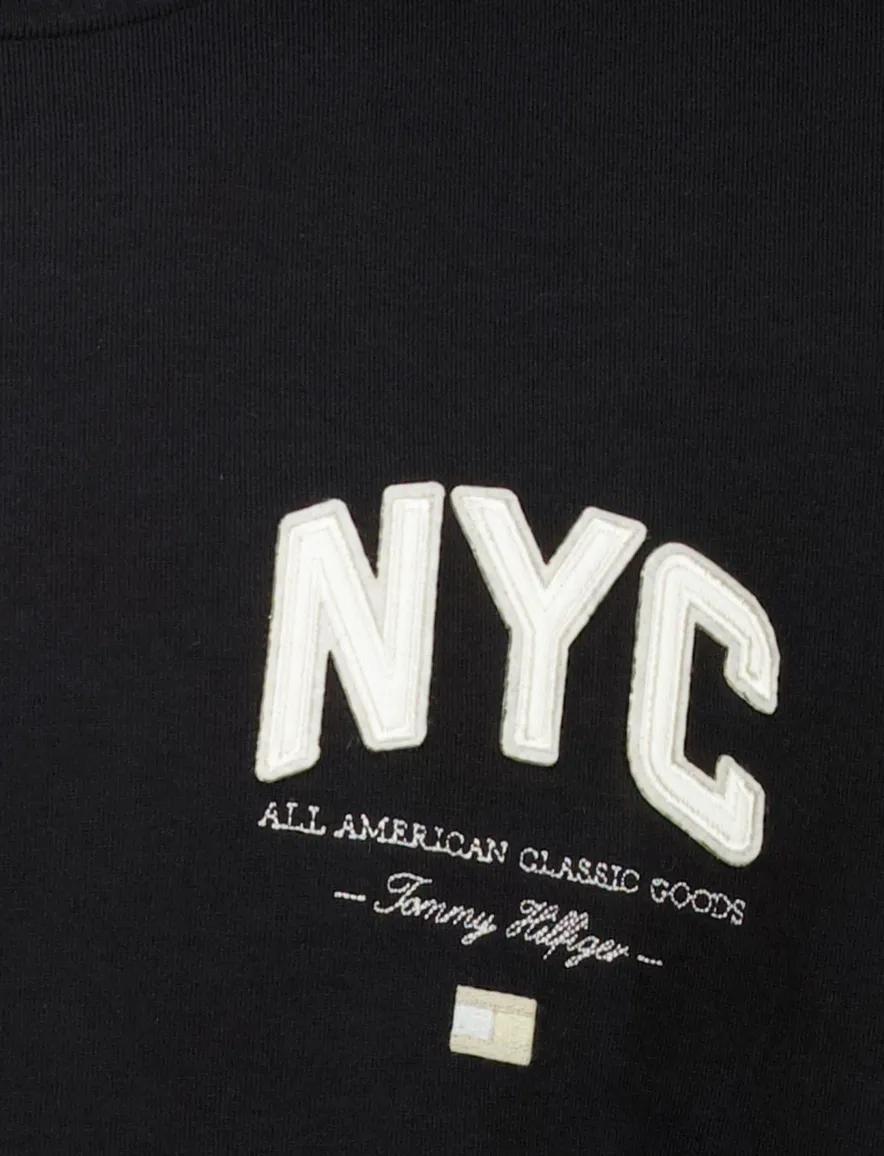 Tommy Hilfiger T-shirt zwart katoen regular fit