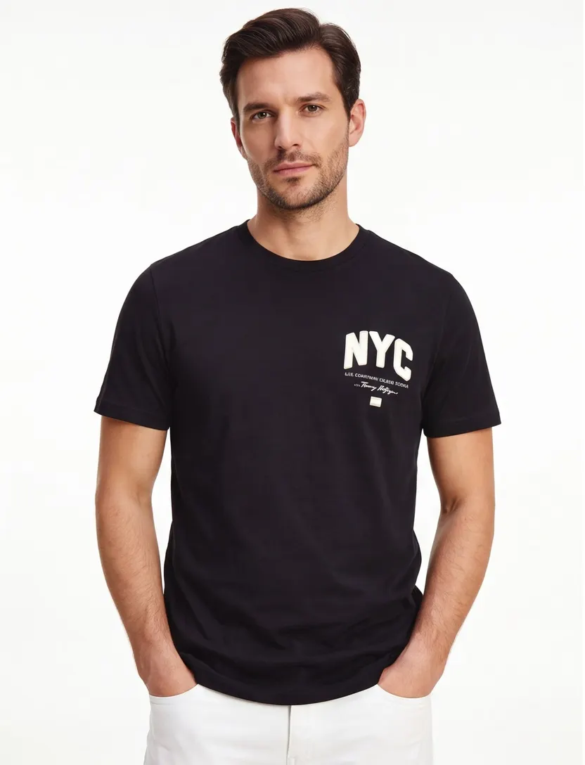 Tommy Hilfiger T-shirt zwart katoen met opdruk