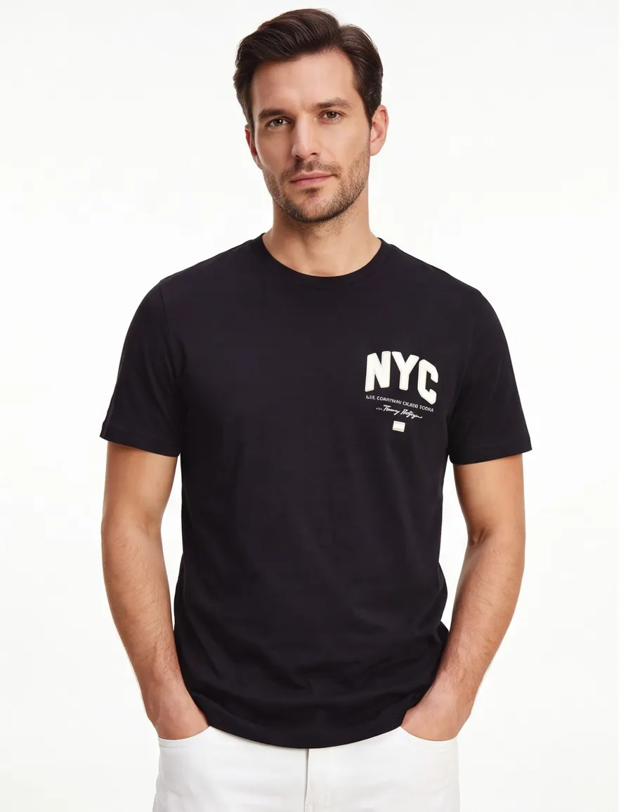 Tommy Hilfiger T-shirt zwart katoen
