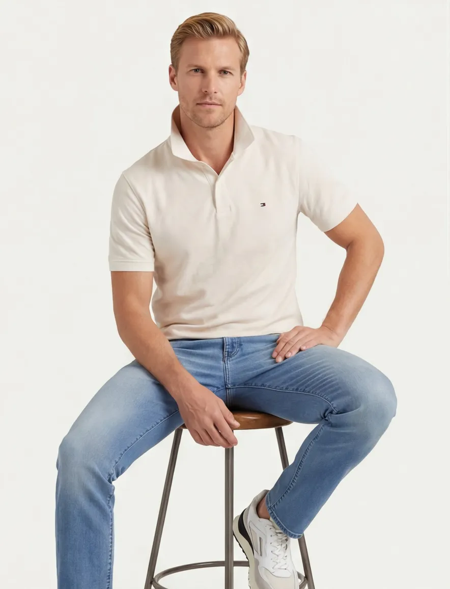 Tommy Hilfiger polo print ecru big & tall