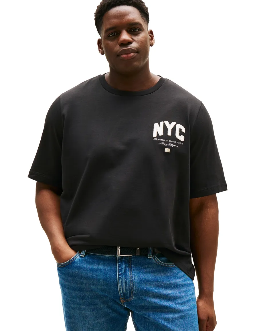 t-shirt zwart Tommy Hilfiger Big & Tall