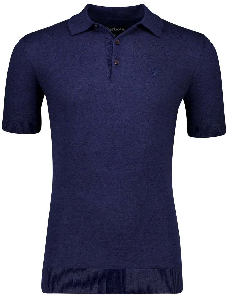 Barbour polo donkerblauw knit korte mouw